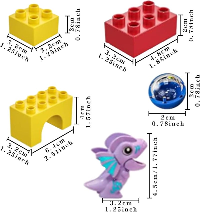 68 قطعة من مكعبات بناء مسار انزلاق الديناصور لغز المتاهة لعبة مونتيسوري التعليمية STEM هدية للأطفال من عمر 3 سنوات فما فوق - Image 1